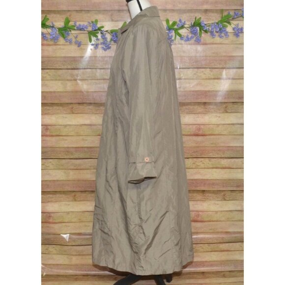 London Fog Ladies Brown Windbreaker Trench Coat Classic Size 18 Quilted Liner - Picture 3 of 11